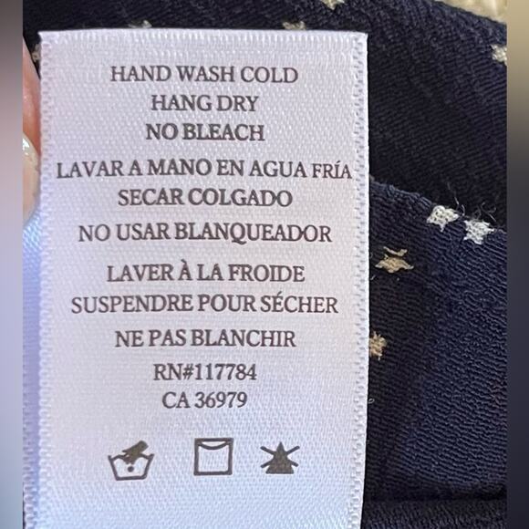 Rails Jasmine Star Mini Dress In Navy Nova Smocked Long Sleeve small - Picture 12 of 14